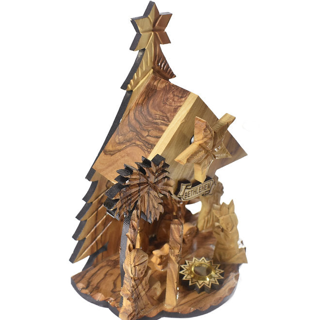Olive Wood Bethlehem Musical Nativity Set
